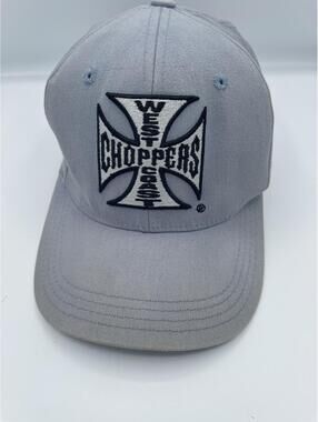 West Coast Choppers Hat Cap Light Blue Gray Mens Flex Fit Embroidered Logo